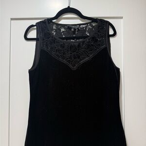 White House Black Market Elegant Black Lace Blouse